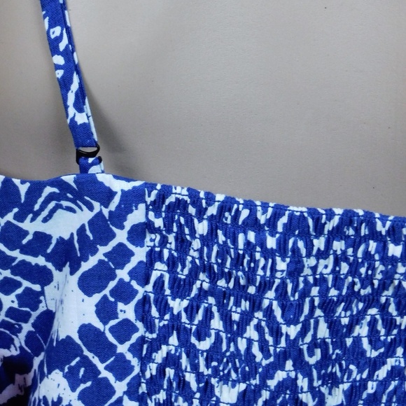 Betsey Johnson Maxi Dress Aztec Print Linen Navy 6 - Picture 7 of 8